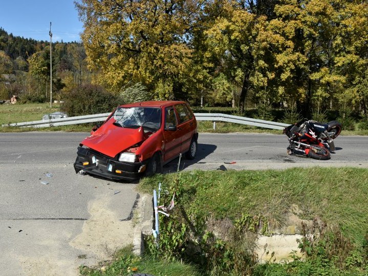 Wypadek z udziałem motocyklisty Jasło