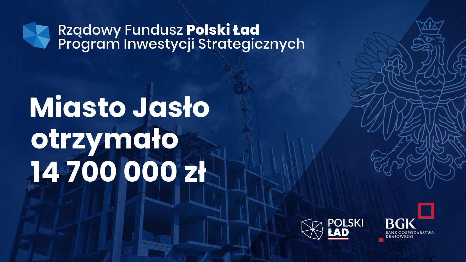 Jasło otrzymało 14,7 mln zł z Polskiego Ładu!