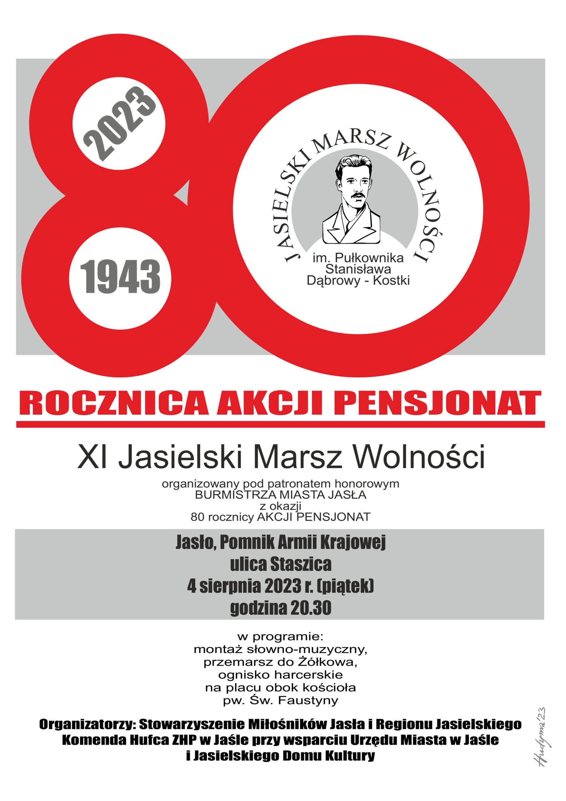 80 rocznica Akcji Pensjonat – XI Jasielski Marsz Wolności im. pułkownika Stanisława Dąbrowy-Kostki