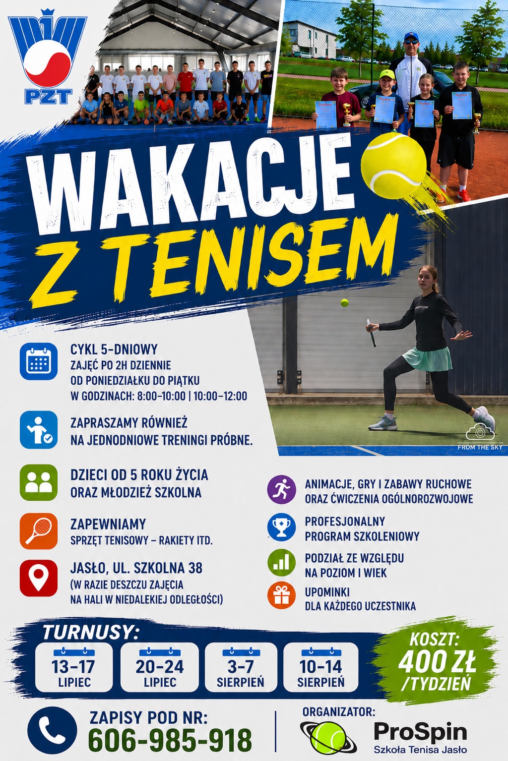 Wakacje z tenisem w Jaśle! Ruszają letnie turnusy dla dzieci i młodzieży
